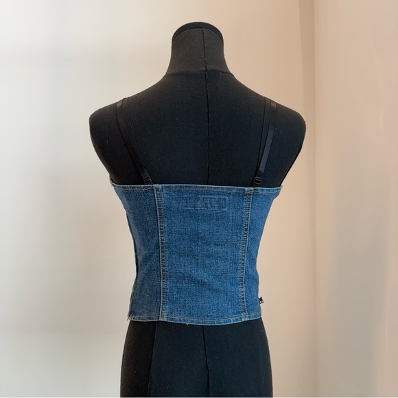 Vintage BONGO Light Blue Corset Denim Top - Picture 5 of 10